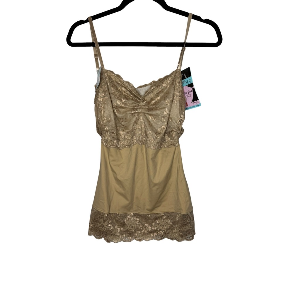 Assets by Sara Blakely Spanx Nude Lace Slimming Camisole Shapewear Top 1X NEW